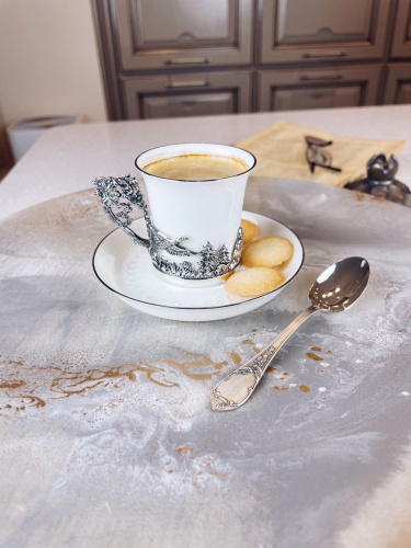 2 чашки кофейные «Зайцы» с ложками