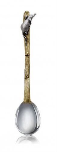 Чайная ложка серебряная «Мышка-Норушка»