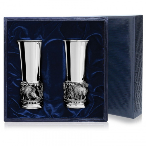 2 серебряные стопки «Кабаны»