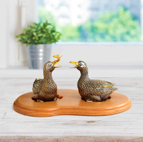 Серебряный набор для специй «Утки»