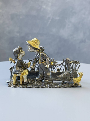 Серебряная салфетница «Ромашка»