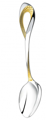 Чайная ложка серебряная «Мимоза» с позолотой