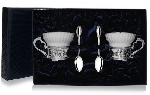 2 чашки чайные «Константин Великий» с ложками 2 чашки чайные «Константин Великий» с ложками