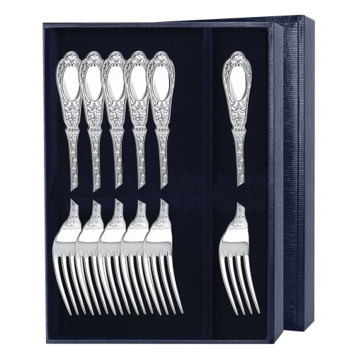 Набор десертной вилки «Фамильный» 6 предметов из серебра
