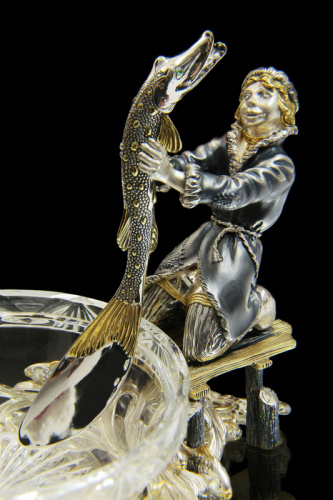 Серебряная икорница «Емеля»