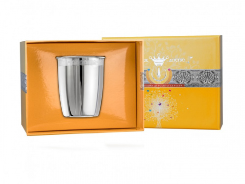 Серебряный детский стакан с рисунком «Император»