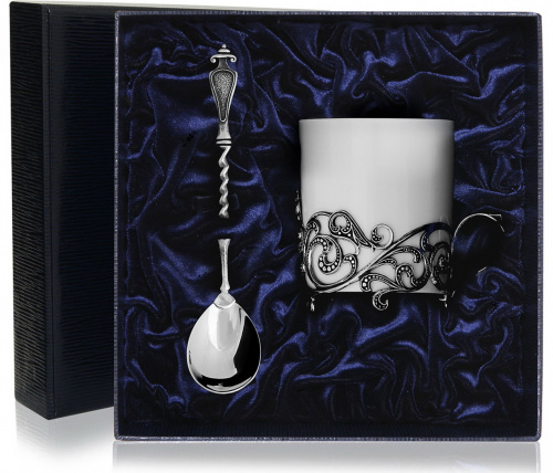 Чашка чайная «Витая» с ложкой