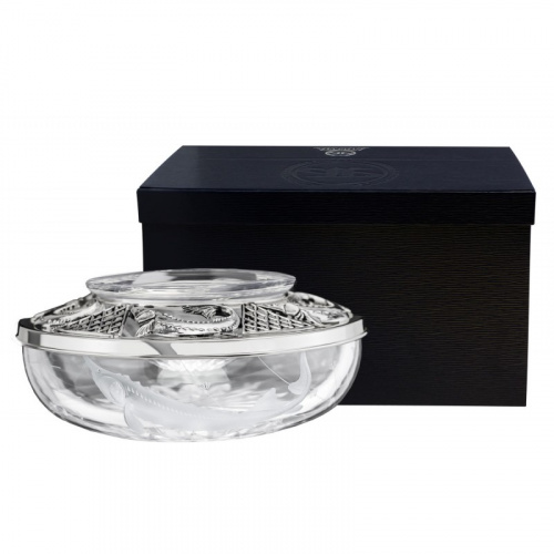 Серебряная икорница «Осетр»