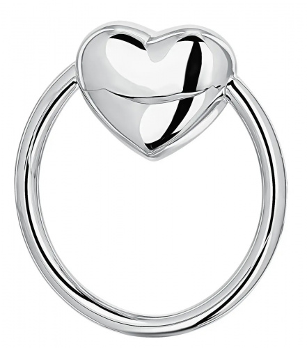 Погремушка «Сердце на кольце» из серебра