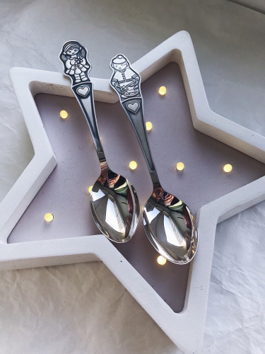 Серебряная ложка детская «Девочка» с чернением