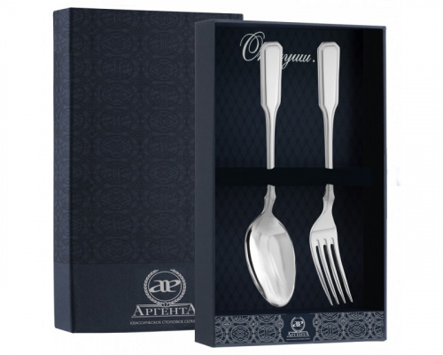 Серебряный набор «Русский» столовая ложка и вилка