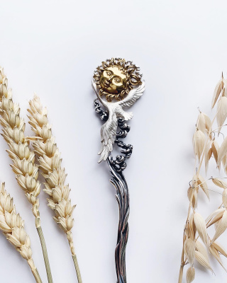 Чайная ложка из серебра «День»