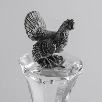 Графин для водки из серебра «Глухарь» с чернением