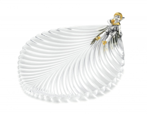 Закусочная тарелочка «Мальчик с цветами» серебро и хрусталь