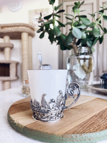 Чайная чашка «Тетерев» с ложкой