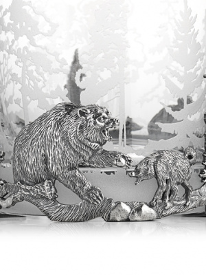 Стакан «Охота» с серебром