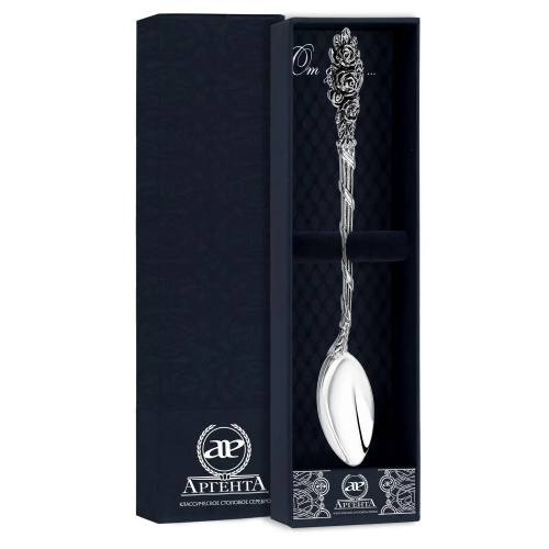 Ложка для размешивания кофе «Розалия» с чернением серебро 925
