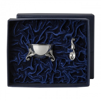 Солонка из серебра «Вьюнок» с ложкой