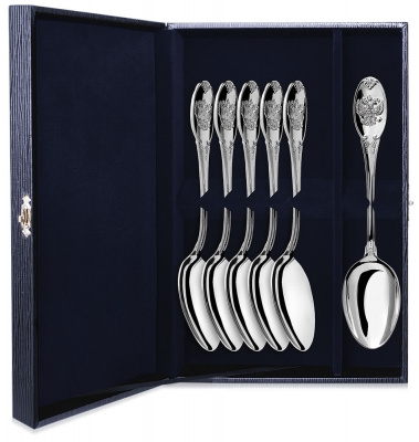 Серебряный набор «Единство» 6 чайных ложек