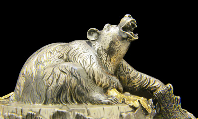 Серебряная пивная кружка «Медведь»