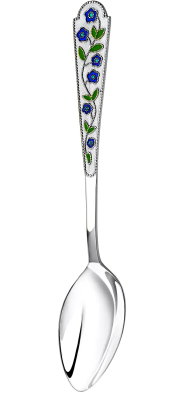 Чайная ложка серебряная «Лето-Василек» с эмалью
