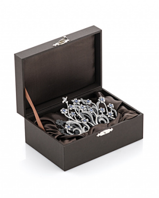 Серебряная салфетница «Незабудки»