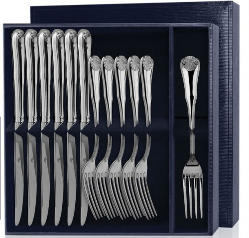 Серебряный набор столовый «Визит» 12 предметов ножи и вилки