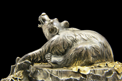 Серебряная пивная кружка «Медведь»