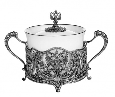 Сахарница "Герб" с чернением Сахарница "Герб" с чернением