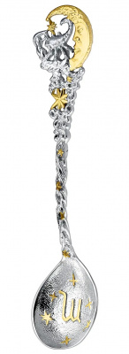 Ложка серебряная «Зодиак Скорпион» с позолотой