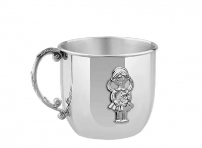 Серебряная кружка для детей «Девочка»
