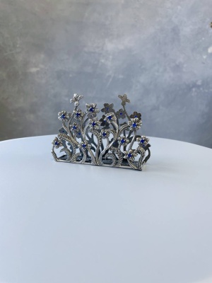 Серебряная салфетница «Незабудки»