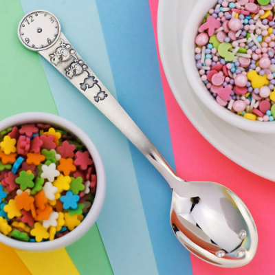 Серебряная тактильная ложка DO DO «Утята»