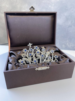 Серебряная салфетница «Незабудки»