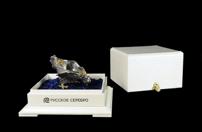 Подставка для яйца «Курочка Ряба» из серебра