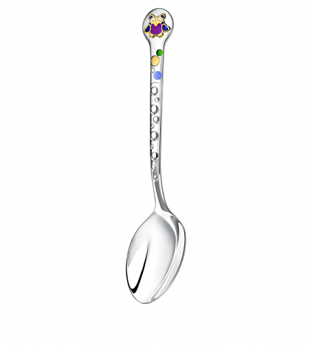 Ложка детская DO-DO «Совенок» частичная позолота с эмалью