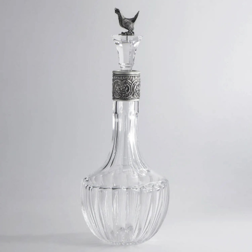 Графин для водки из серебра «Глухарь» с чернением